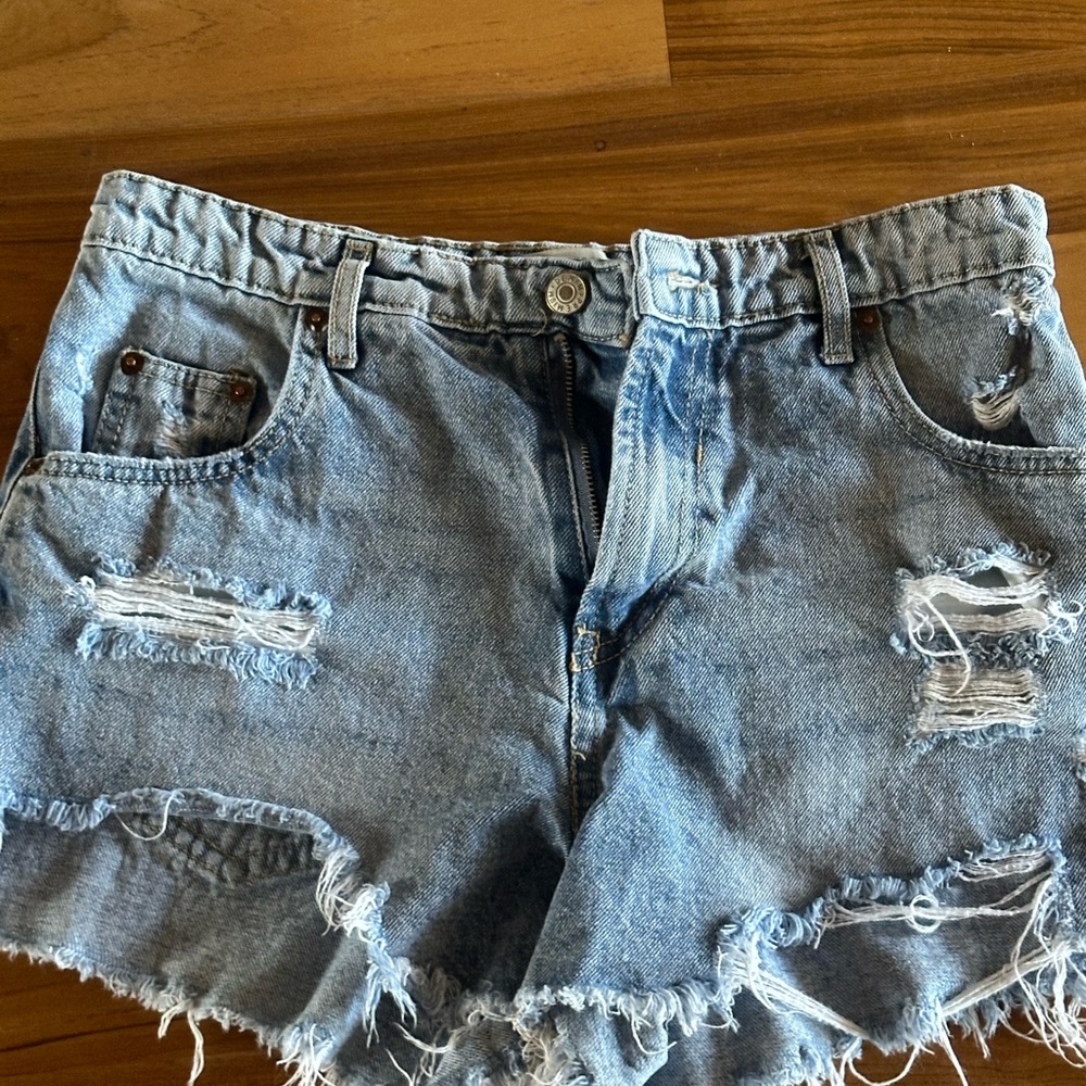 Love Tree Light Blue Distressed Jean Shorts
